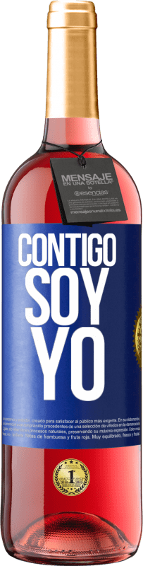 29,95 € | Vino Rosado Edición ROSÉ Contigo soy yo Etiqueta Azul. Etiqueta personalizable Vino joven Cosecha 2024 Tempranillo