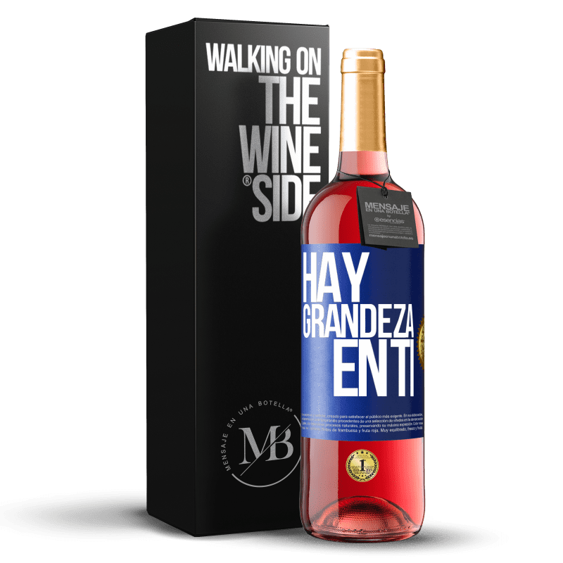 29,95 € Envío gratis | Vino Rosado Edición ROSÉ Hay grandeza en ti Etiqueta Azul. Etiqueta personalizable Vino joven Cosecha 2023 Tempranillo