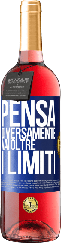 29,95 € | Vino rosato Edizione ROSÉ Pensa diversamente. Vai oltre i limiti Etichetta Blu. Etichetta personalizzabile Vino giovane Raccogliere 2024 Tempranillo