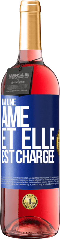 29,95 € Envoi gratuit | Vin rosé Édition ROSÉ J'ai une âme et elle est chargée Étiquette Bleue. Étiquette personnalisable Vin jeune Récolte 2023 Tempranillo