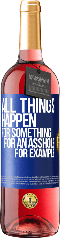 29,95 € Free Shipping | Rosé Wine ROSÉ Edition All things happen for something, for an asshole for example Blue Label. Customizable label Young wine Harvest 2025 Tempranillo