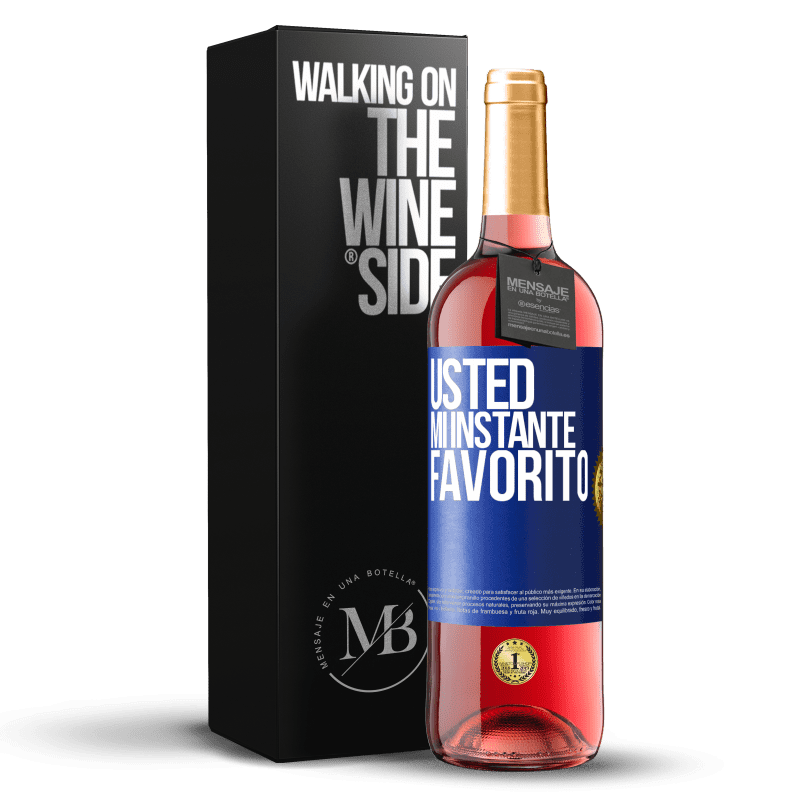 29,95 € Envío gratis | Vino Rosado Edición ROSÉ Usted. Mi instante favorito Etiqueta Azul. Etiqueta personalizable Vino joven Cosecha 2023 Tempranillo