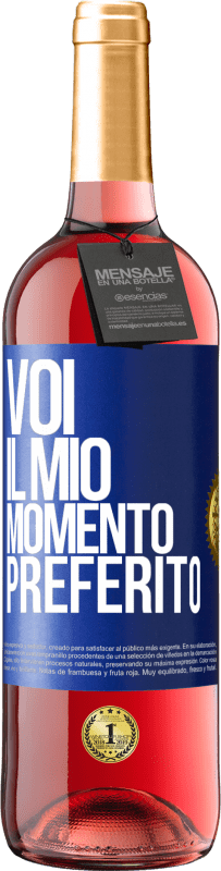 Spedizione Gratuita | Vino rosato Edizione ROSÉ Voi. Il mio momento preferito Etichetta Blu. Etichetta personalizzabile Vino giovane Raccogliere 2023 Tempranillo