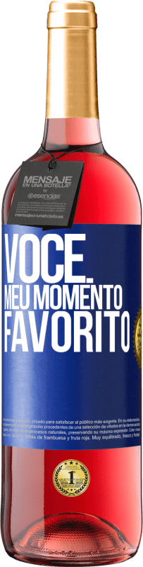 Envio grátis | Vinho rosé Edição ROSÉ Você. Meu momento favorito Etiqueta Azul. Etiqueta personalizável Vinho jovem Colheita 2023 Tempranillo