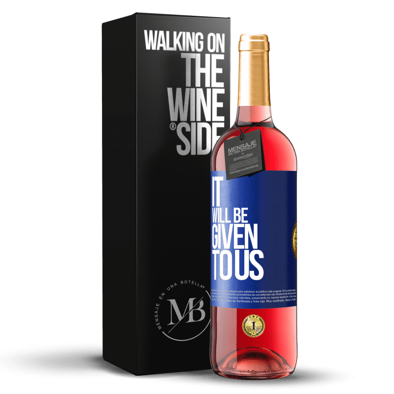 29,95 € Free Shipping | Rosé Wine ROSÉ Edition It will be given to us Blue Label. Customizable label Young wine Harvest 2023 Tempranillo