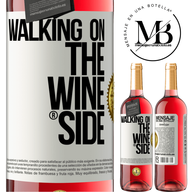 29,95 € Kostenloser Versand | Roséwein ROSÉ Ausgabe Walking on the Wine Side® Weißes Etikett. Anpassbares Etikett Junger Wein Ernte 2024 Tempranillo