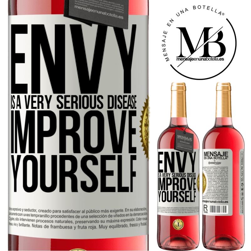 29,95 € Free Shipping | Rosé Wine ROSÉ Edition Envy is a very serious disease, improve yourself White Label. Customizable label Young wine Harvest 2021 Tempranillo