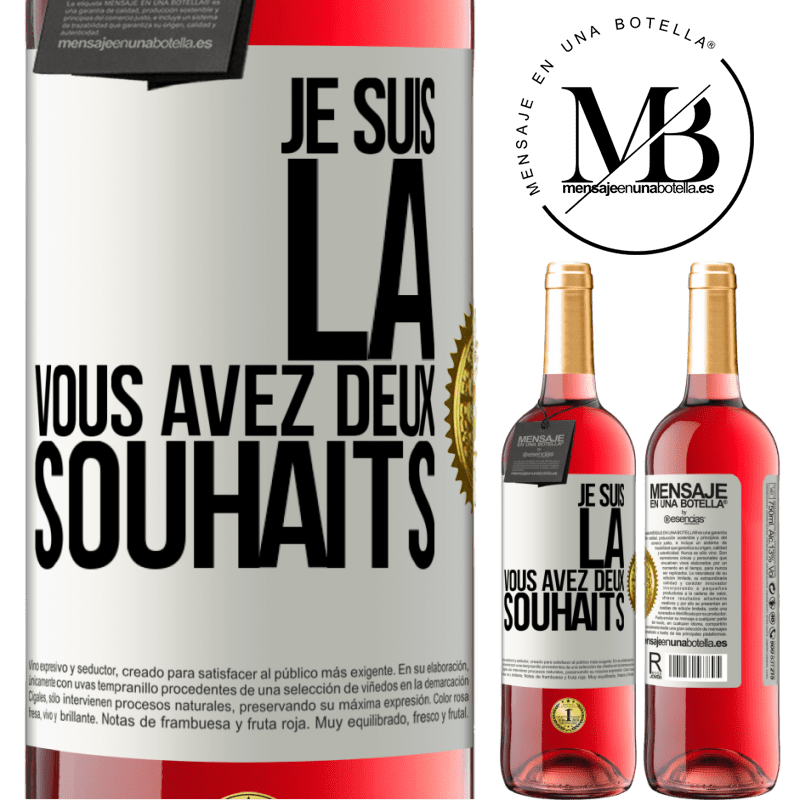 29,95 € Envoi gratuit | Vin rosé Édition ROSÉ Je suis là. Il ne te reste plus que deux voeux Étiquette Blanche. Étiquette personnalisable Vin jeune Récolte 2025 Tempranillo