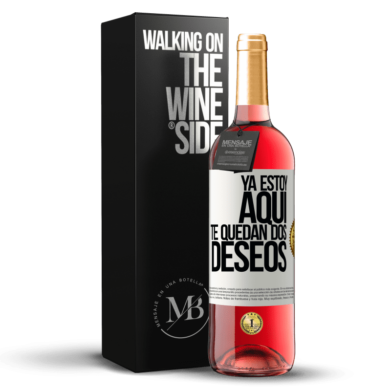 29,95 € Envío gratis | Vino Rosado Edición ROSÉ Ya estoy aquí. Te quedan dos deseos Etiqueta Blanca. Etiqueta personalizable Vino joven Cosecha 2024 Tempranillo