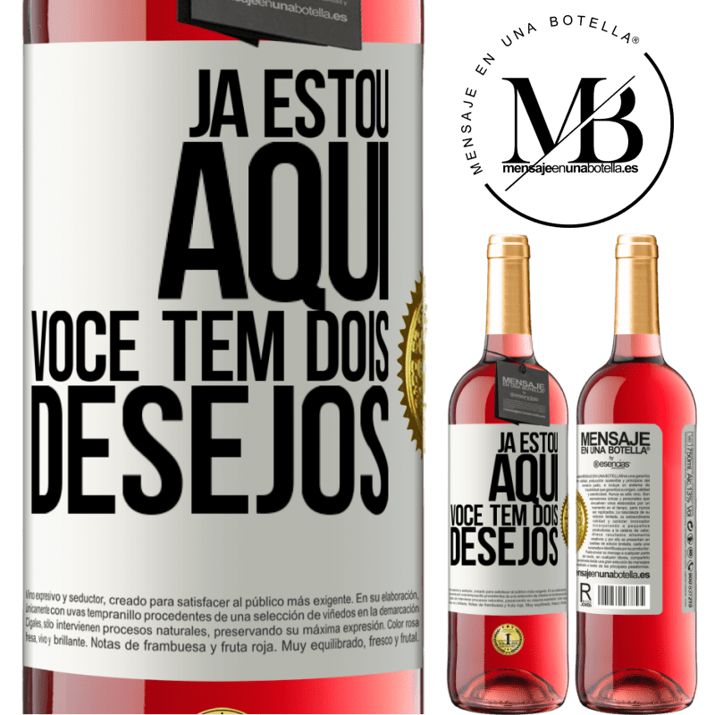 29,95 € Envio grátis | Vinho rosé Edição ROSÉ Já estou aqui. Você tem dois desejos Etiqueta Branca. Etiqueta personalizável Vinho jovem Colheita 2025 Tempranillo