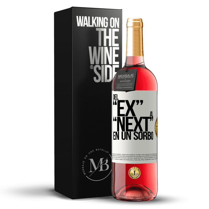 29,95 € Kostenloser Versand | Roséwein ROSÉ Ausgabe Del EX al NEXT en un sorbo Weißes Etikett. Anpassbares Etikett Junger Wein Ernte 2024 Tempranillo