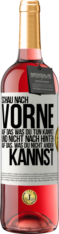 29,95 € | Roséwein ROSÉ Ausgabe Schau nach vorne, auf das, was du tun kannst, und nicht nach hinten, auf das, was du nicht ändern kannst Weißes Etikett. Anpassbares Etikett Junger Wein Ernte 2024 Tempranillo