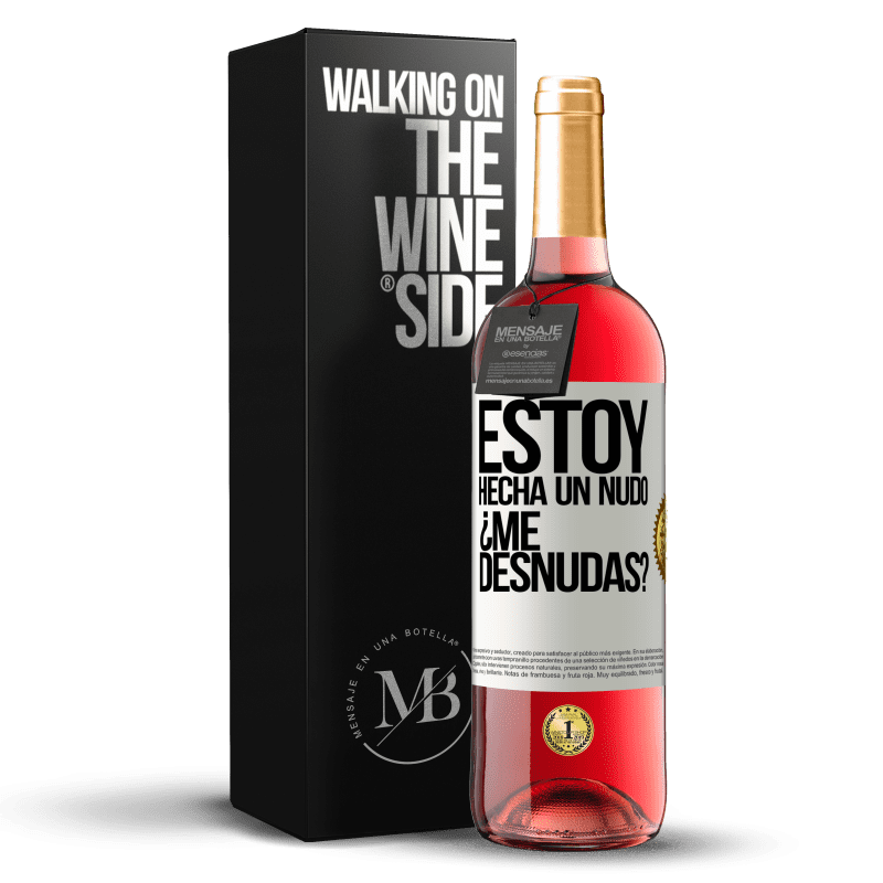 29,95 € Spedizione Gratuita | Vino rosato Edizione ROSÉ Estoy hecha un nudo. ¿Me desnudas? Etichetta Bianca. Etichetta personalizzabile Vino giovane Raccogliere 2024 Tempranillo