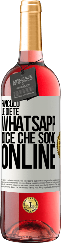 29,95 € Spedizione Gratuita | Vino rosato Edizione ROSÉ Fanculo le diete, Whatsapp dice che sono online Etichetta Bianca. Etichetta personalizzabile Vino giovane Raccogliere 2025 Tempranillo