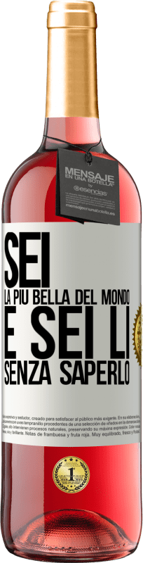 29,95 € | Vino rosato Edizione ROSÉ Sei la più bella del mondo e sei lì, senza saperlo Etichetta Bianca. Etichetta personalizzabile Vino giovane Raccogliere 2025 Tempranillo