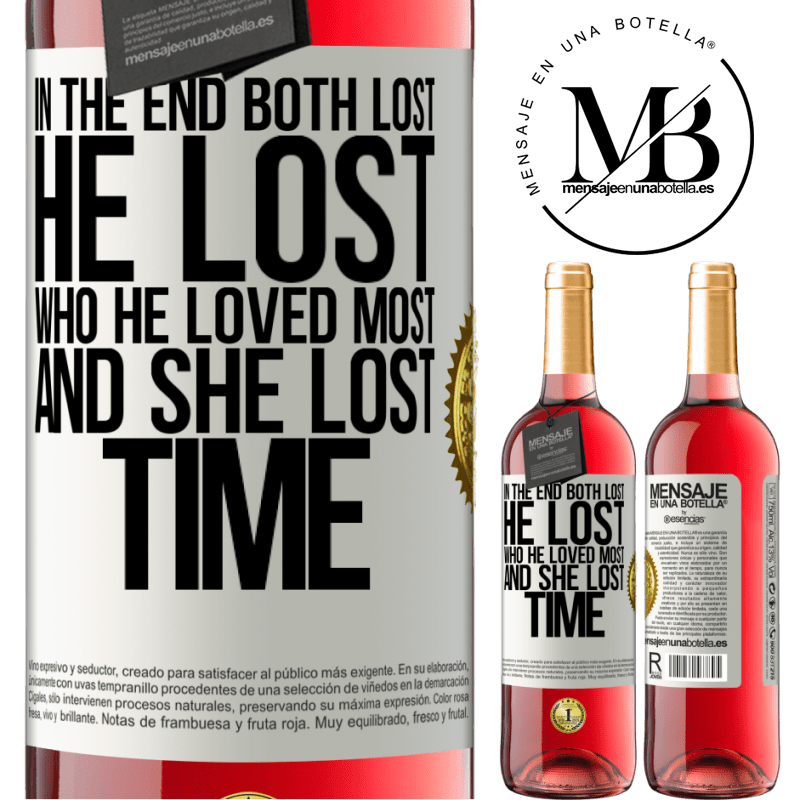 29,95 € Free Shipping | Rosé Wine ROSÉ Edition In the end, both lost. He lost who he loved most, and she lost time White Label. Customizable label Young wine Harvest 2022 Tempranillo