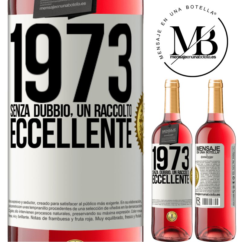 29,95 € Spedizione Gratuita | Vino rosato Edizione ROSÉ 1973. Senza dubbio, un raccolto eccellente Etichetta Bianca. Etichetta personalizzabile Vino giovane Raccogliere 2023 Tempranillo