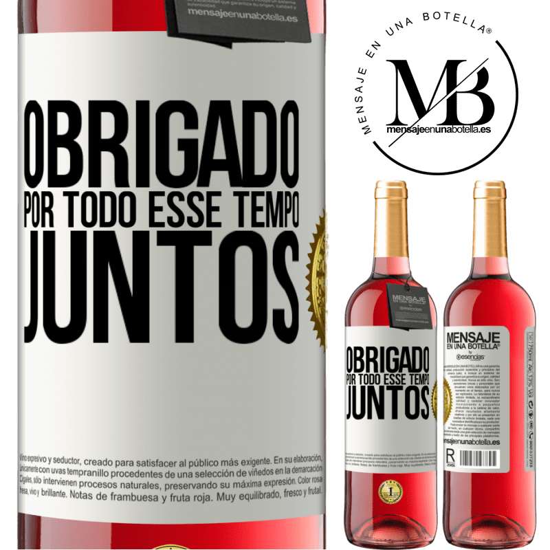 29,95 € Envio grátis | Vinho rosé Edição ROSÉ Obrigado por todo esse tempo juntos Etiqueta Branca. Etiqueta personalizável Vinho jovem Colheita 2023 Tempranillo