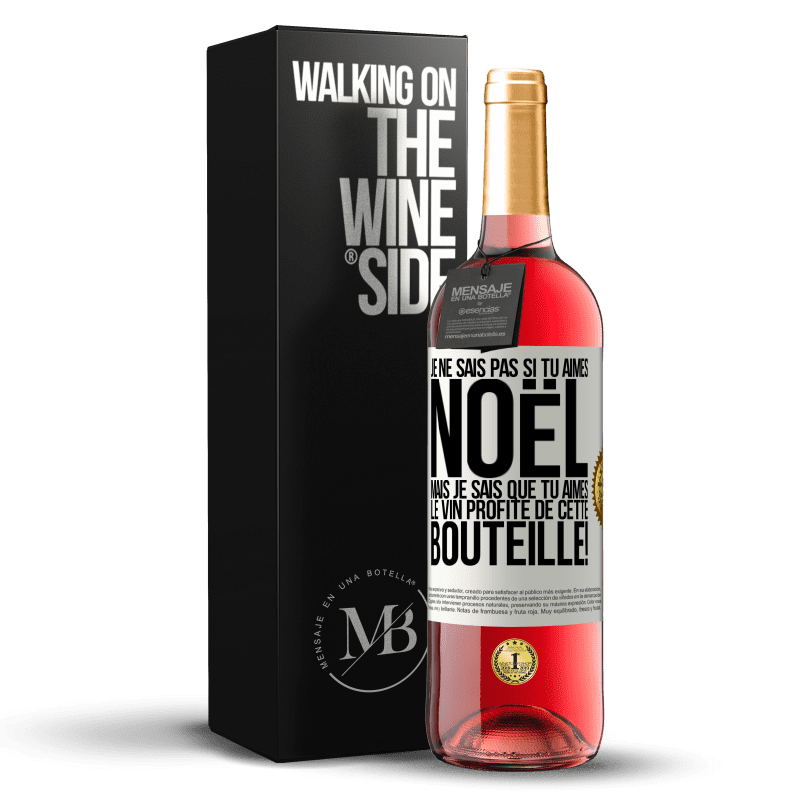 29,95 € Envoi gratuit | Vin rosé Édition ROSÉ Je ne sais pas si tu aimes Noël mais je sais que tu aimes le vin. Profite de cette bouteille! Étiquette Blanche. Étiquette personnalisable Vin jeune Récolte 2024 Tempranillo