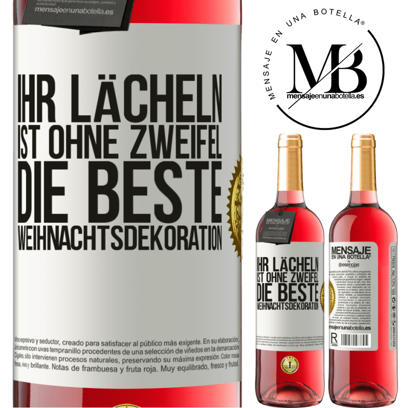 29,95 € Kostenloser Versand | Roséwein ROSÉ Ausgabe Ihr Lächeln ist ohne Zweifel die beste Weihnachtsdekoration Weißes Etikett. Anpassbares Etikett Junger Wein Ernte 2023 Tempranillo