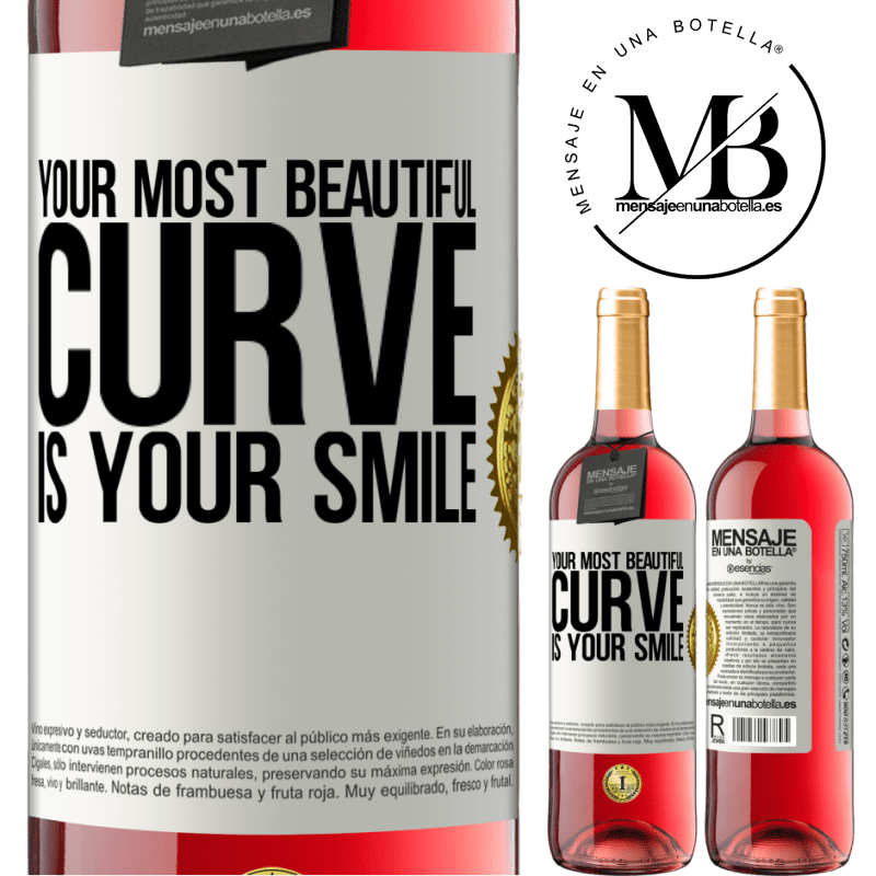29,95 € Free Shipping | Rosé Wine ROSÉ Edition Your most beautiful curve is your smile White Label. Customizable label Young wine Harvest 2021 Tempranillo