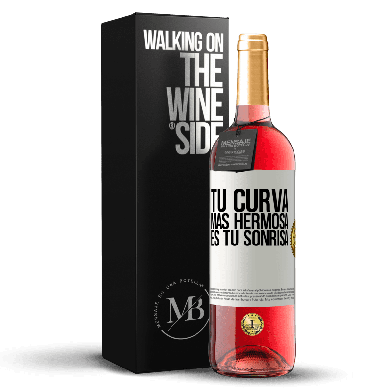 29,95 € Envío gratis | Vino Rosado Edición ROSÉ Tu curva más hermosa es tu sonrisa Etiqueta Blanca. Etiqueta personalizable Vino joven Cosecha 2024 Tempranillo