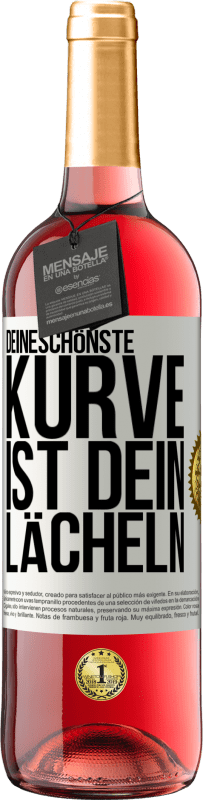 29,95 € | Roséwein ROSÉ Ausgabe Deineschönste Kurve ist dein Lächeln Weißes Etikett. Anpassbares Etikett Junger Wein Ernte 2024 Tempranillo