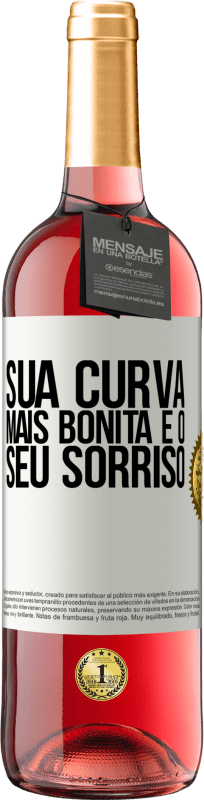 29,95 € | Vinho rosé Edição ROSÉ Sua curva mais bonita é o seu sorriso Etiqueta Branca. Etiqueta personalizável Vinho jovem Colheita 2024 Tempranillo