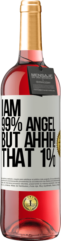 29,95 € 免费送货 | 桃红葡萄酒 ROSÉ版 我是99％的天使，但是啊！那1％ 白标. 可自定义的标签 青年酒 收成 2023 Tempranillo