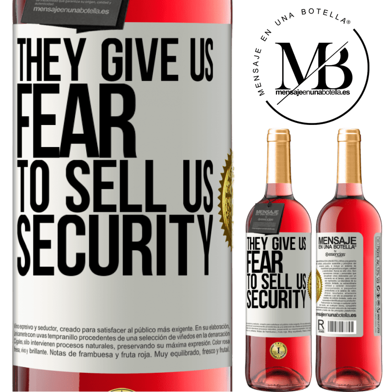 29,95 € Free Shipping | Rosé Wine ROSÉ Edition They give us fear to sell us security White Label. Customizable label Young wine Harvest 2022 Tempranillo