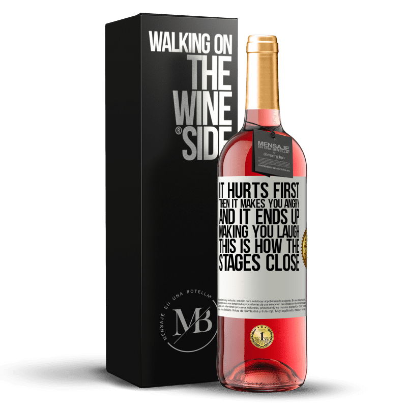 29,95 € Free Shipping | Rosé Wine ROSÉ Edition It hurts first, then it makes you angry, and it ends up making you laugh. This is how the stages close White Label. Customizable label Young wine Harvest 2021 Tempranillo