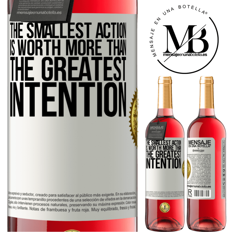 29,95 € Free Shipping | Rosé Wine ROSÉ Edition The smallest action is worth more than the greatest intention White Label. Customizable label Young wine Harvest 2024 Tempranillo