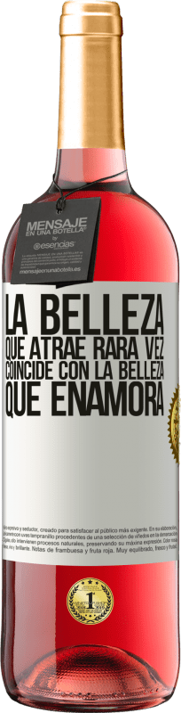 29,95 € Envío gratis | Vino Rosado Edición ROSÉ La belleza que atrae rara vez coincide con la belleza que enamora Etiqueta Blanca. Etiqueta personalizable Vino joven Cosecha 2025 Tempranillo