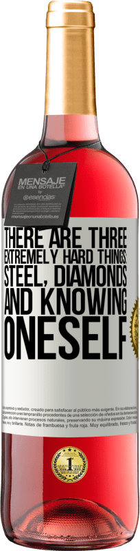29,95 € 免费送货 | 桃红葡萄酒 ROSÉ版 一共有三件事：钢铁，钻石和自我认识 白标. 可自定义的标签 青年酒 收成 2025 Tempranillo