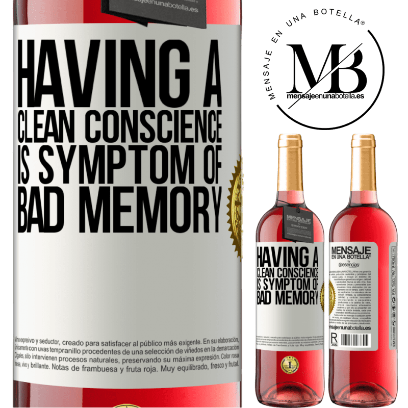 29,95 € Free Shipping | Rosé Wine ROSÉ Edition Having a clean conscience is symptom of bad memory White Label. Customizable label Young wine Harvest 2022 Tempranillo
