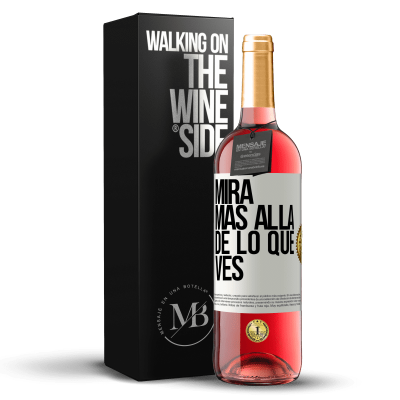24,95 € Envoi gratuit | Vin rosé Édition ROSÉ Regardez au-delà de ce que vous voyez Étiquette Blanche. Étiquette personnalisable Vin jeune Récolte 2021 Tempranillo