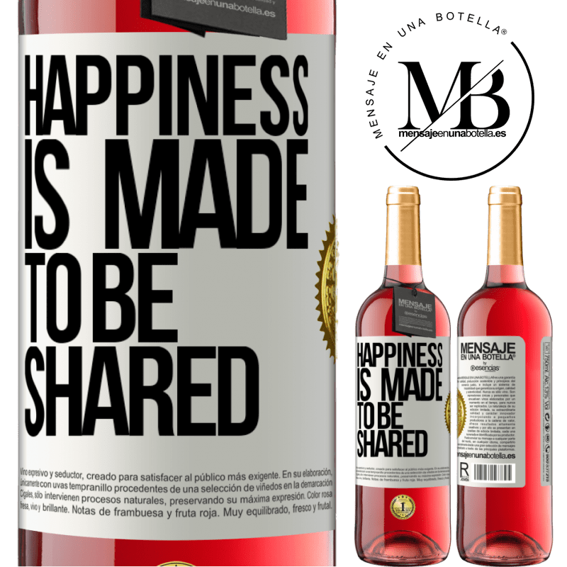 29,95 € Free Shipping | Rosé Wine ROSÉ Edition Happiness is made to be shared White Label. Customizable label Young wine Harvest 2025 Tempranillo