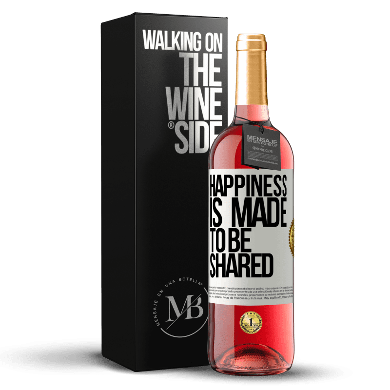 29,95 € Бесплатная доставка | Розовое вино Издание ROSÉ Счастье сделано, чтобы делиться Белая этикетка. Настраиваемая этикетка Молодое вино Урожай 2023 Tempranillo