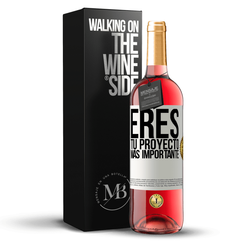 29,95 € Envoi gratuit | Vin rosé Édition ROSÉ Vous êtes votre projet le plus important Étiquette Blanche. Étiquette personnalisable Vin jeune Récolte 2022 Tempranillo