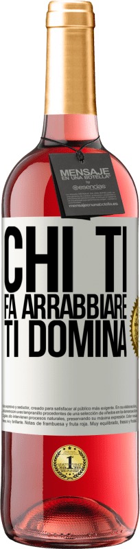 29,95 € | Vino rosato Edizione ROSÉ Chi ti fa arrabbiare ti domina Etichetta Bianca. Etichetta personalizzabile Vino giovane Raccogliere 2024 Tempranillo