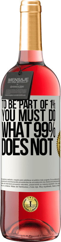 29,95 € | Rosé Wine ROSÉ Edition To be part of 1% you must do what 99% does not White Label. Customizable label Young wine Harvest 2024 Tempranillo