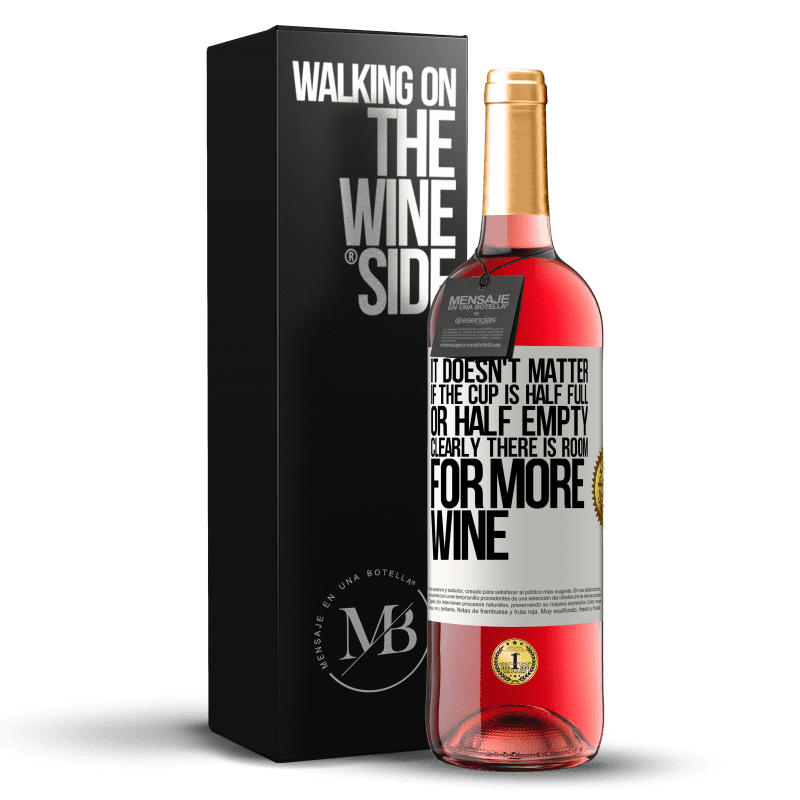 29,95 € Free Shipping | Rosé Wine ROSÉ Edition It doesn't matter if the cup is half full or half empty. Clearly there is room for more wine White Label. Customizable label Young wine Harvest 2024 Tempranillo