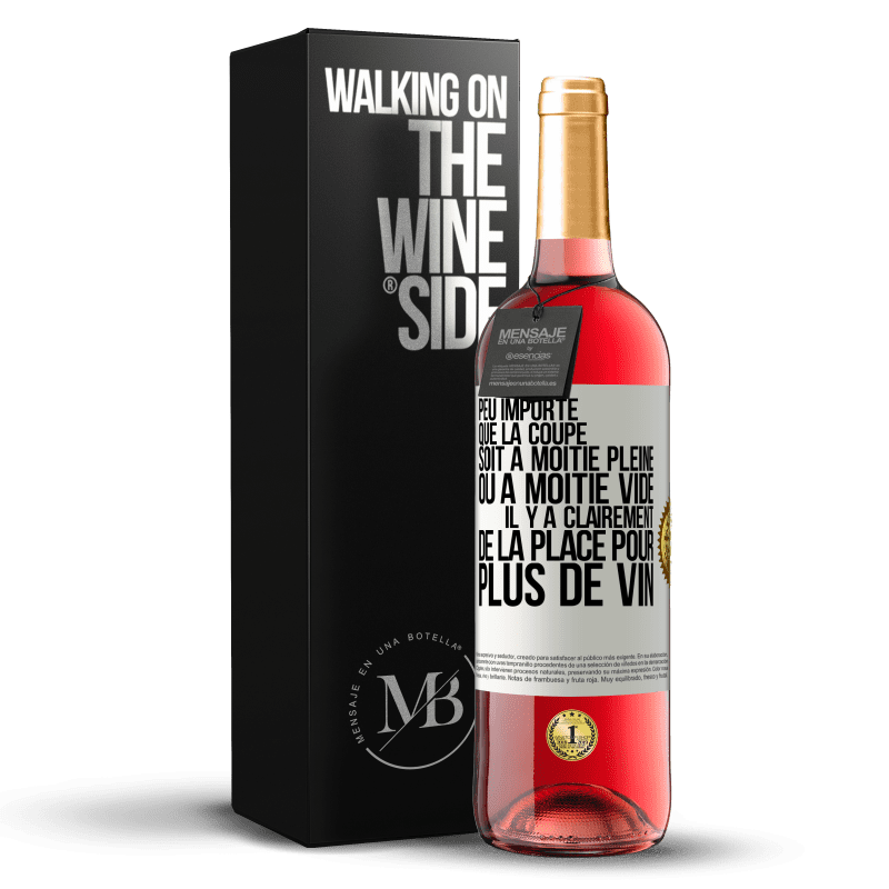 29,95 € Envoi gratuit | Vin rosé Édition ROSÉ Peu importe que la coupe soit à moitié pleine ou à moitié vide. Il y a clairement de la place pour plus de vin Étiquette Blanche. Étiquette personnalisable Vin jeune Récolte 2024 Tempranillo