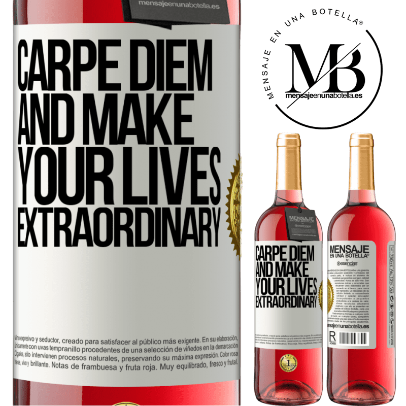 29,95 € Free Shipping | Rosé Wine ROSÉ Edition Carpe Diem and make your lives extraordinary White Label. Customizable label Young wine Harvest 2021 Tempranillo