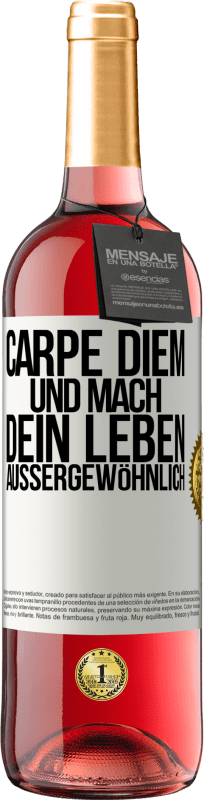 29,95 € Kostenloser Versand | Roséwein ROSÉ Ausgabe Carpe Diem und mach dein Leben außergewöhnlich Weißes Etikett. Anpassbares Etikett Junger Wein Ernte 2025 Tempranillo