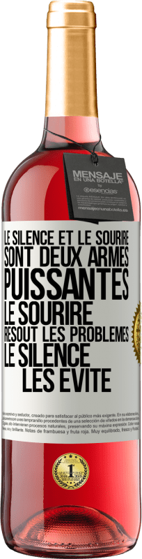 29,95 € | Vin rosé Édition ROSÉ Le silence et le sourire sont deux armes puissantes. Le sourire résout les problèmes, le silence les évite Étiquette Blanche. Étiquette personnalisable Vin jeune Récolte 2024 Tempranillo