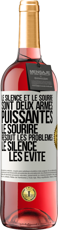 29,95 € | Vin rosé Édition ROSÉ Le silence et le sourire sont deux armes puissantes. Le sourire résout les problèmes, le silence les évite Étiquette Blanche. Étiquette personnalisable Vin jeune Récolte 2025 Tempranillo