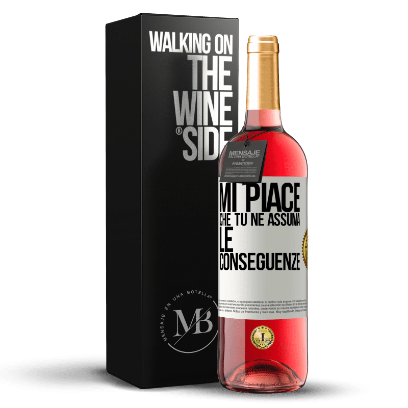 29,95 € Spedizione Gratuita | Vino rosato Edizione ROSÉ Mi piace che tu ne assuma le conseguenze Etichetta Bianca. Etichetta personalizzabile Vino giovane Raccogliere 2024 Tempranillo