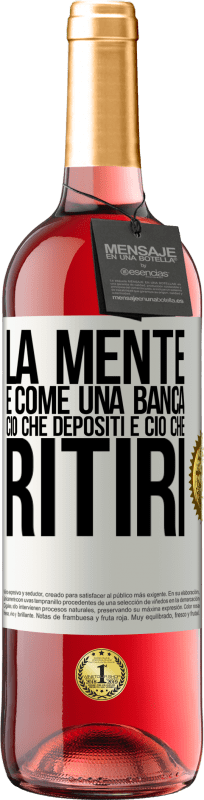 29,95 € | Vino rosato Edizione ROSÉ La mente è come una banca. Ciò che depositi è ciò che ritiri Etichetta Bianca. Etichetta personalizzabile Vino giovane Raccogliere 2024 Tempranillo