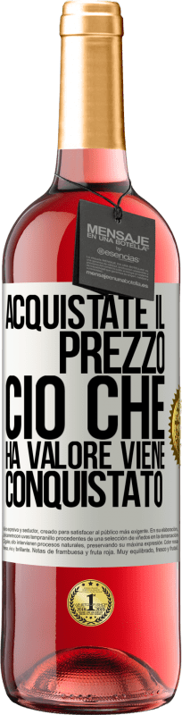 29,95 € | Vino rosato Edizione ROSÉ Acquistate il prezzo. Ciò che ha valore viene conquistato Etichetta Bianca. Etichetta personalizzabile Vino giovane Raccogliere 2024 Tempranillo